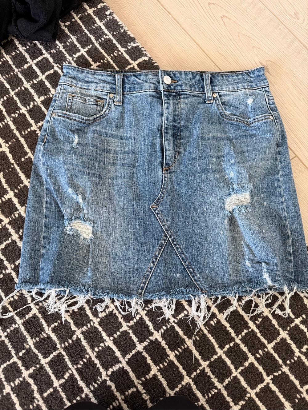 Joe's Jeans Distressed Blue Denim Mini Skirt
